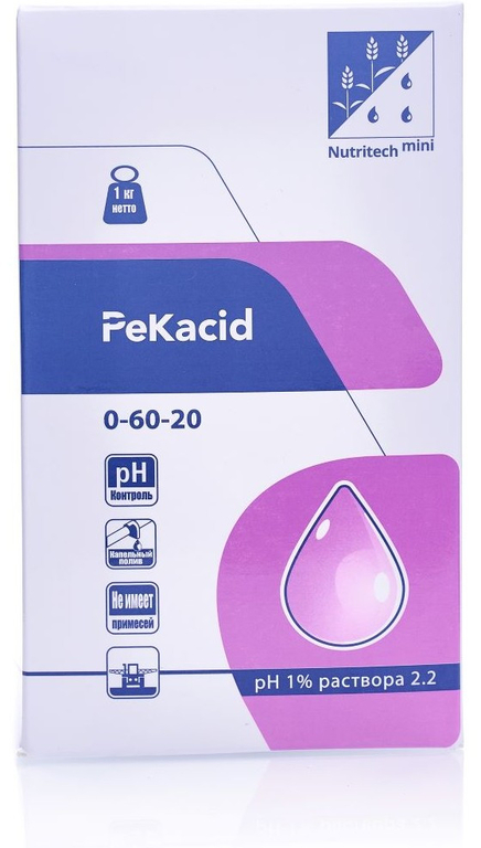 Пекацид 0-60-20 1кг,Подкисляющее фосфорно-калийное питание, Израиль