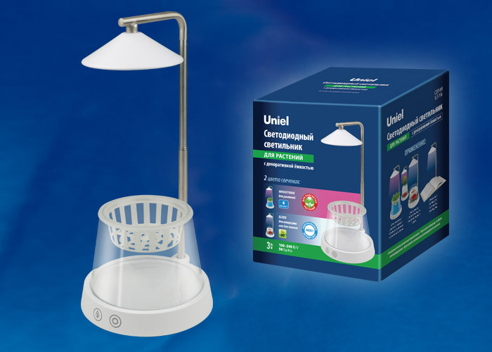 Светильник LED bio с ёмкостью ULT-P36-3W/4000K+SPSB для растений или Лабиринтовой рыбки,Uniel
