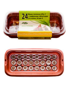 Минитепличка с 24 торфяными таблетками Jiffy 24мм, компактная, многоразовая, эффективная, Агбина