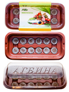 Минитепличка с 12 торфяными таблетками Jiffy 33мм, компактная, многоразовая, эффективная, Агбина