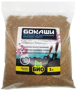 Комплекс Бокаши 3л, повышает содержание гумуса в почве, 15 полезных микроорганизмов в составе, ОрганикМикс