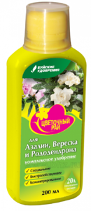 Удобрение ЖКУ Цветочный Рай для Азалий, Вереска, Родендрона 0.2л, БХЗ